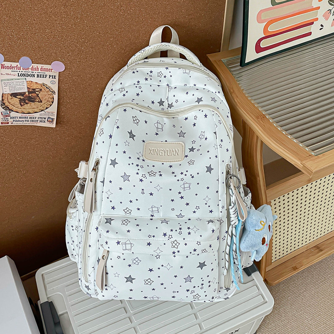 Star Patterned School Backpack