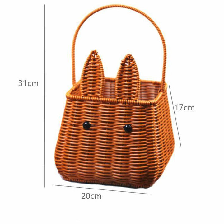 Whimsical Rabbit-Shaped Woven Basket Stornfield