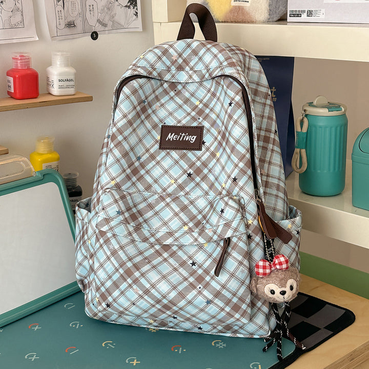 Plaid Pattern Casual Backpack Stornfield