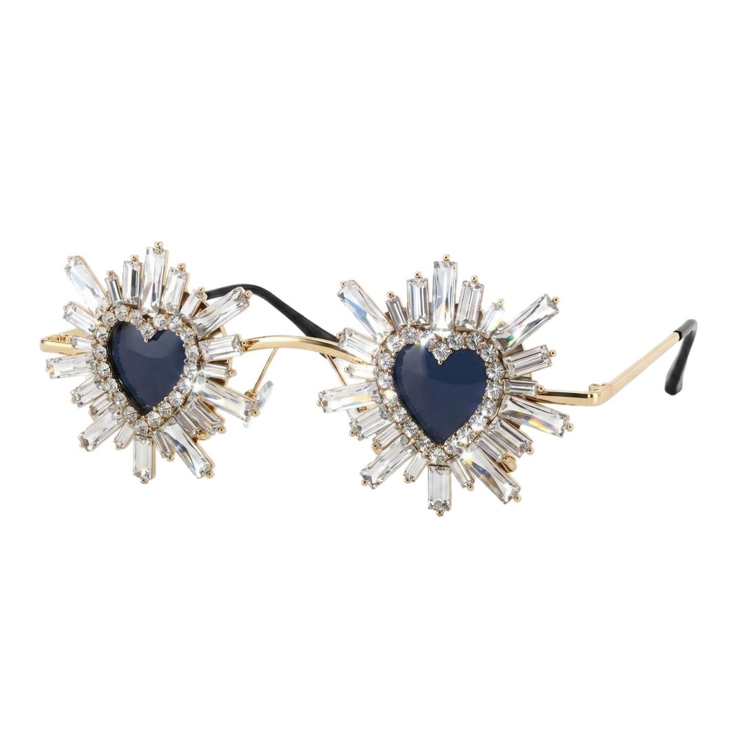 Women Heart-Shaped Sunglasses with Sparkling Crystal Decoration Stornfield