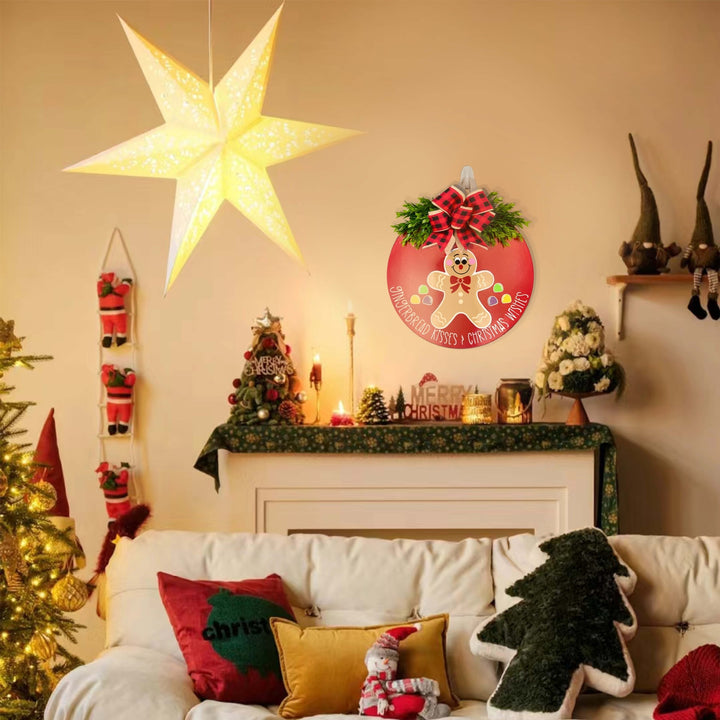 Festive Gingerbread-Themed Holiday Wreath