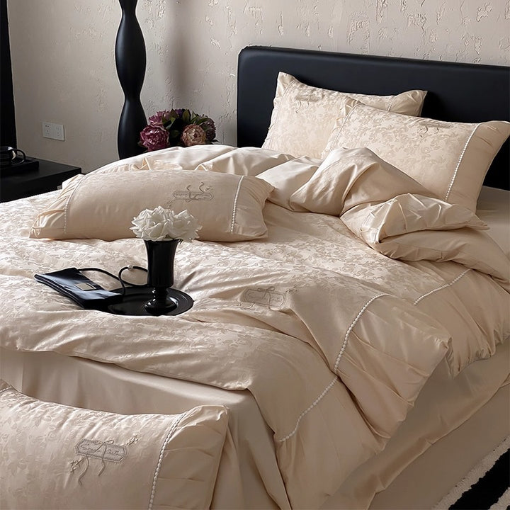 Luxury Satin Embroidered Complete Bedding Ensemble