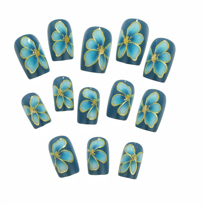Elaborately designed artificial nails with flower pattern Stornfield