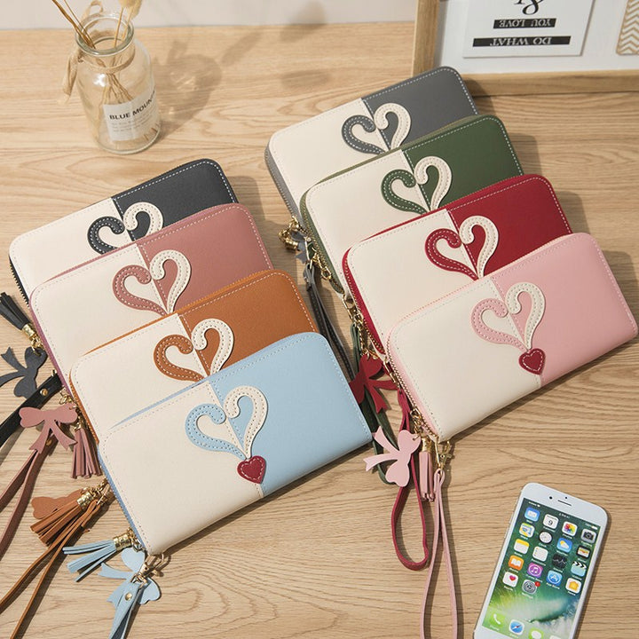 Stylish wallet with heart appliqués Stornfield