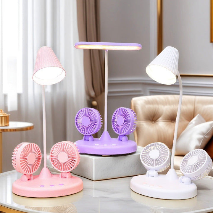 Women's multifunctional desk lamp with two integrated fans Stornfield