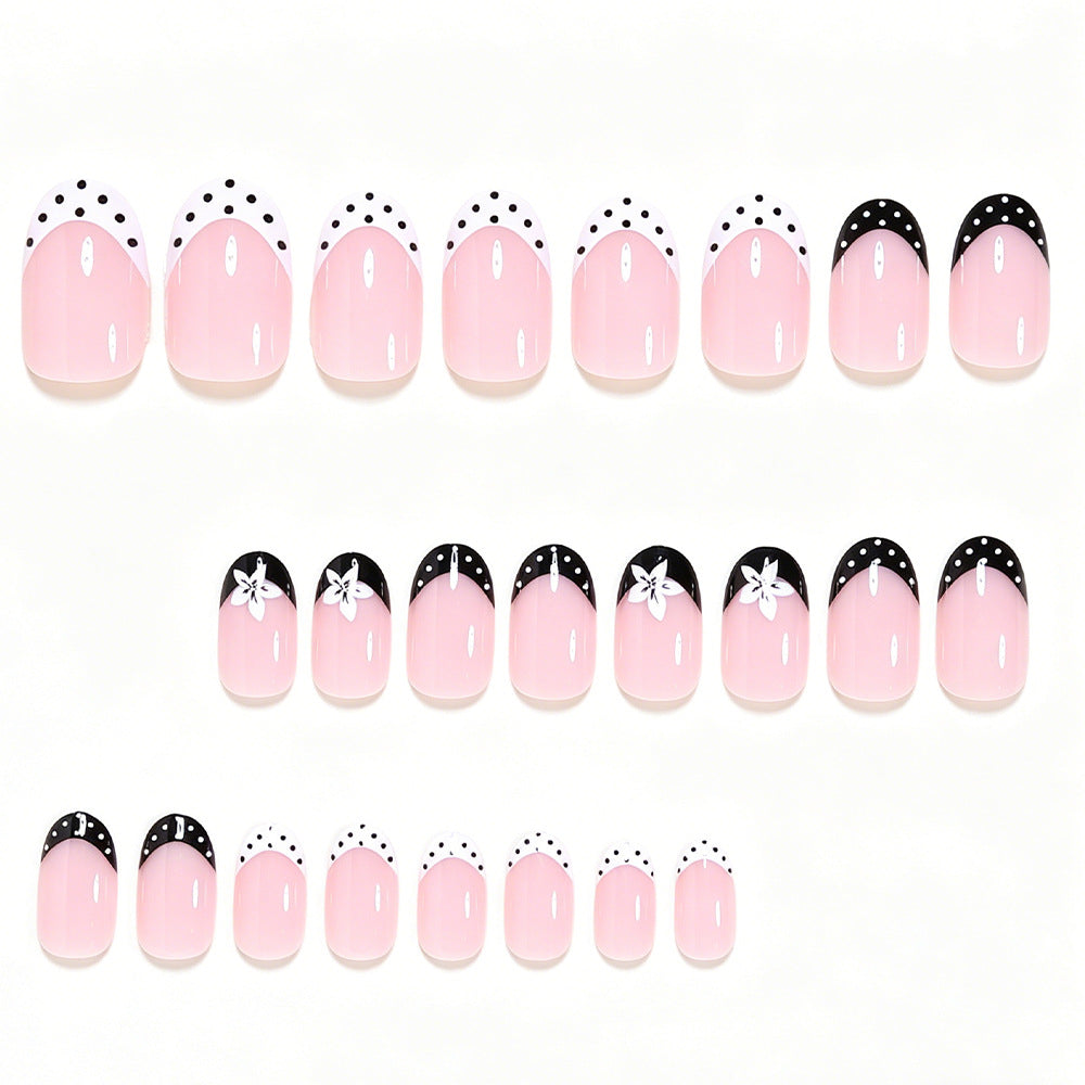 Decorative French Tip Press-On Nails Stornfield