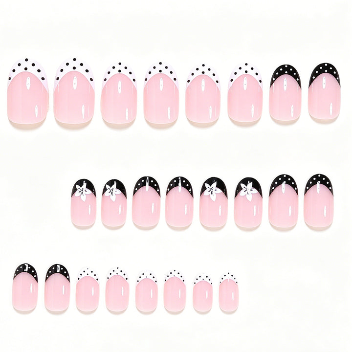 Decorative French Tip Press-On Nails Stornfield