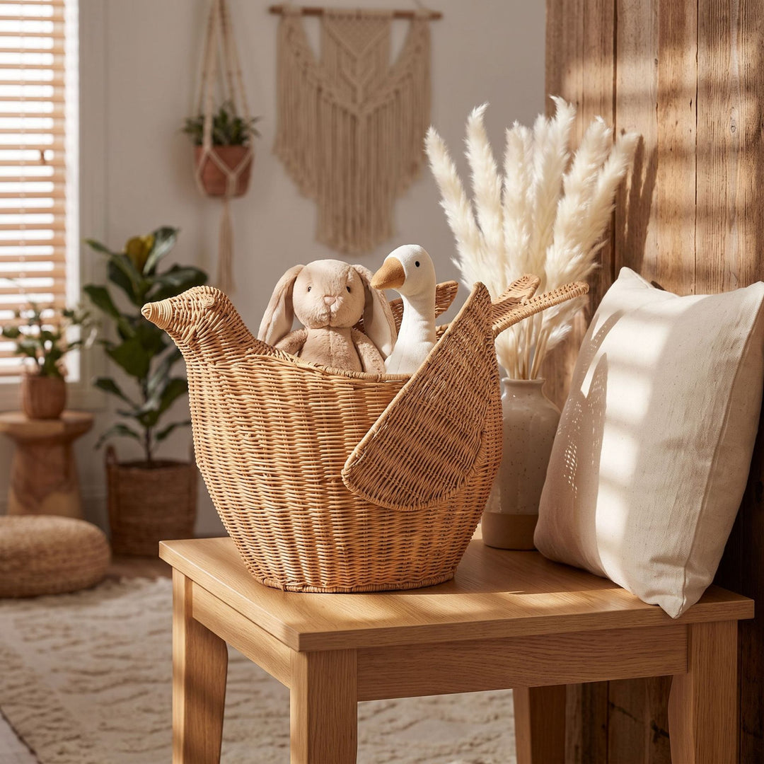 Playful basket in bird design Stornfield