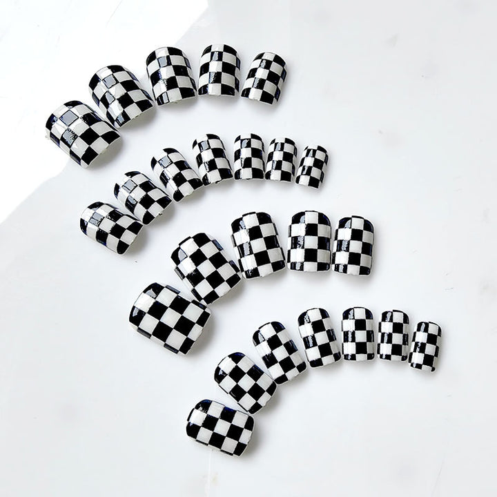 Artificial nails in modern chessboard design Stornfield