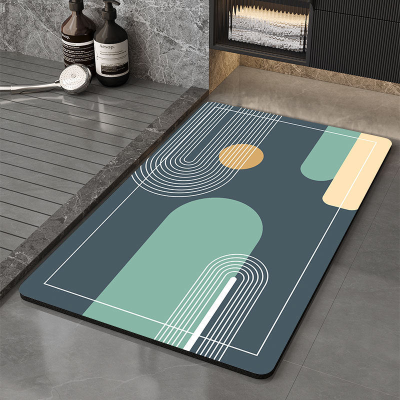 Memory Foam Bath Mat with Floral Print