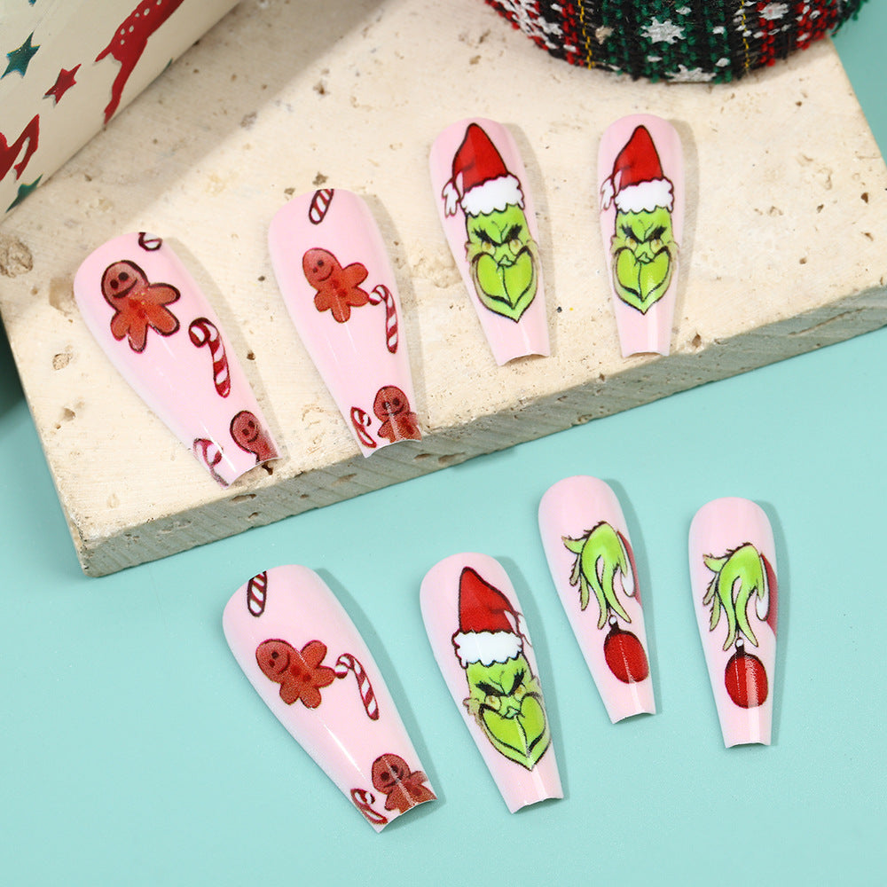 Artificial nail tips with festive Christmas designs Stornfield