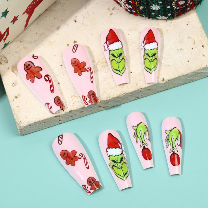 Artificial nail tips with festive Christmas designs Stornfield