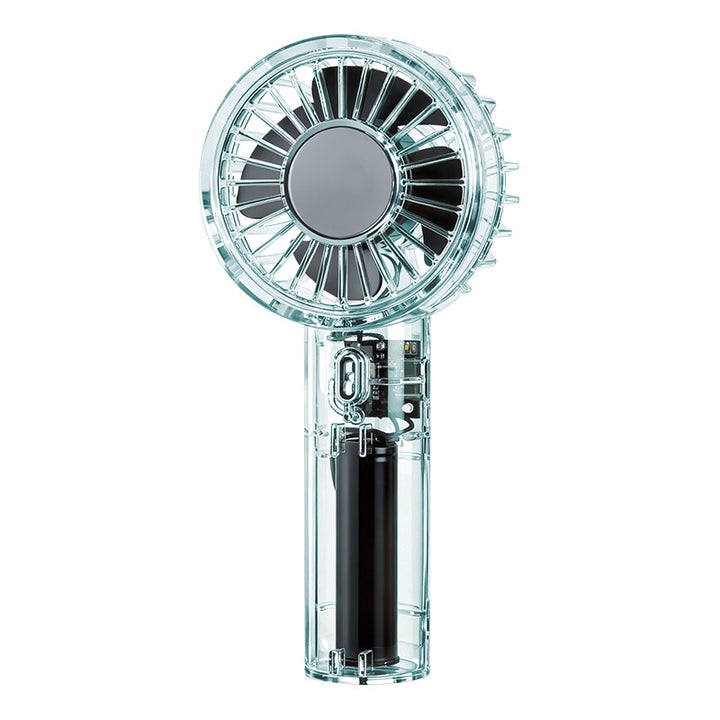 Unisex Portable High-Speed Hand Fan with Transparent Housing Construction Stornfield