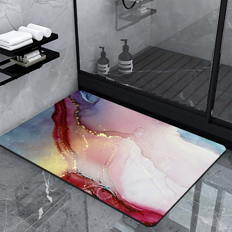 Luxury Marble-Effect Bath Mat Stornfield