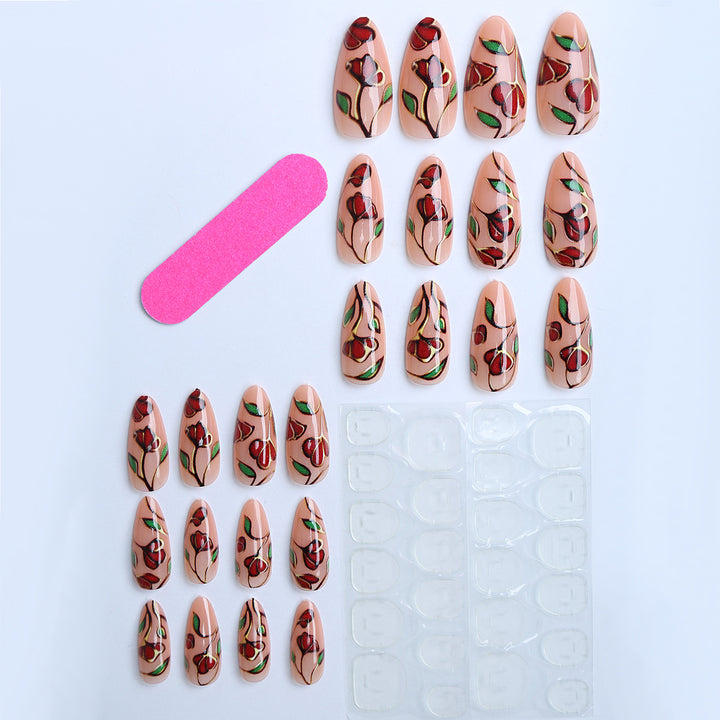 Artificial nails with floral decorations Stornfield