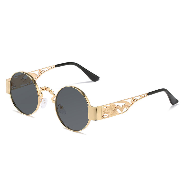 Women's artistic round sunglasses with elegant filigree frame Stornfield