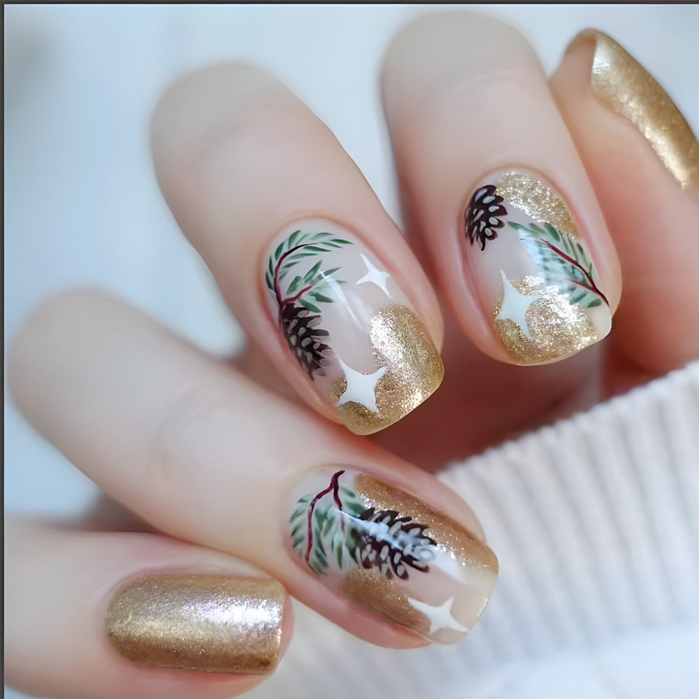Artistic Holiday-Themed Press-On Nail Art Stornfield