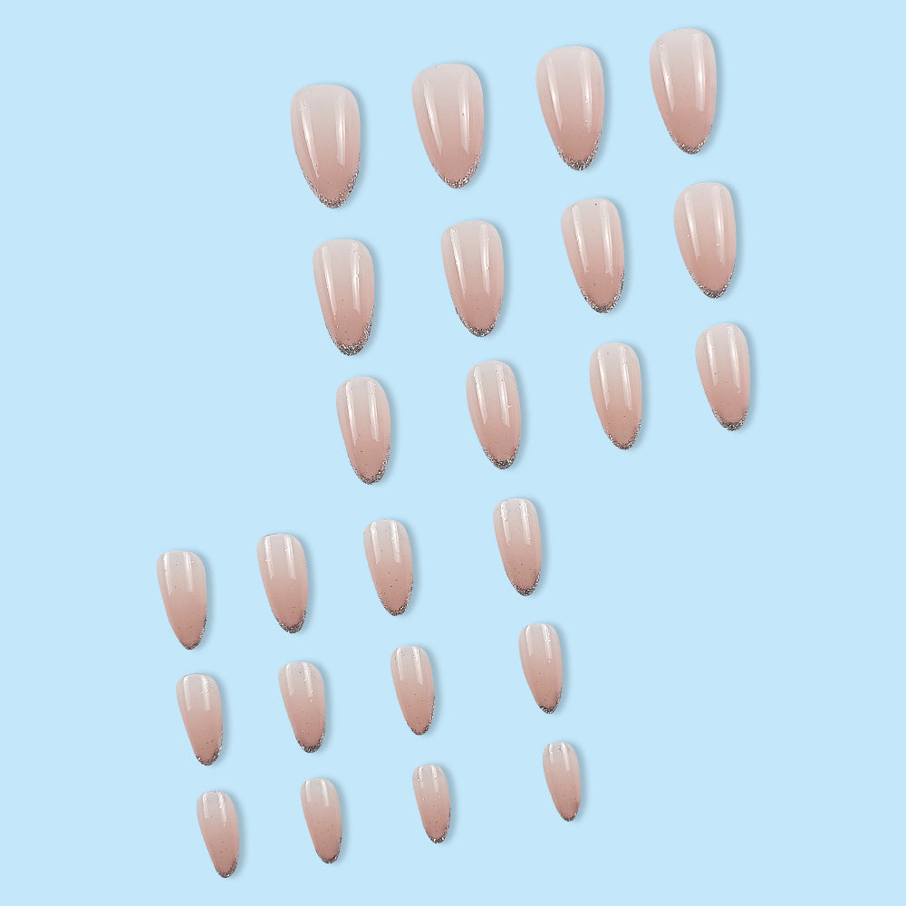 Elegant Glittered Almond-Shaped Press-On Nail Tips Stornfield
