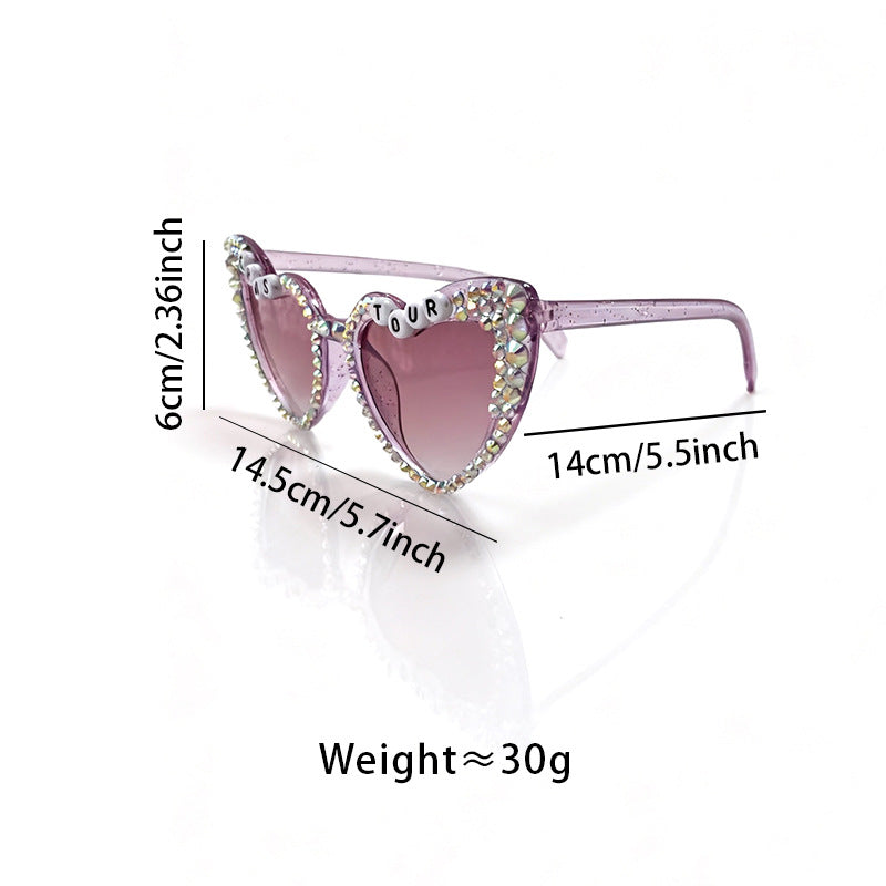 Decorative Rhinestone-Embellished Heart Sunglasses Stornfield