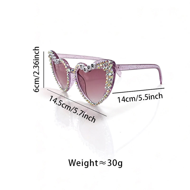 Decorative Rhinestone-Embellished Heart Sunglasses Stornfield