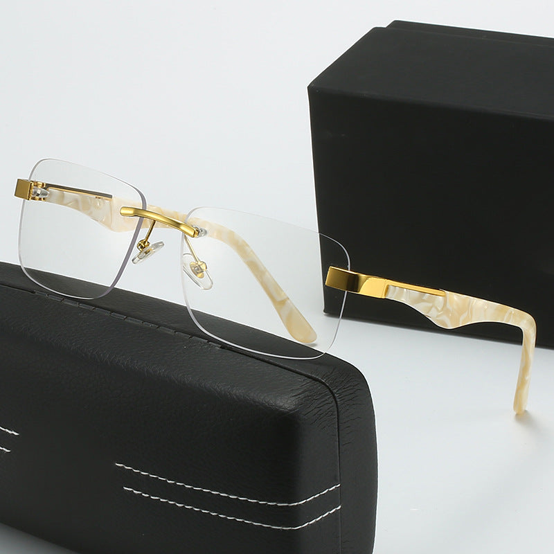 Women’s fashionable half-frame glasses with elegant metal and plastic mix Stornfield