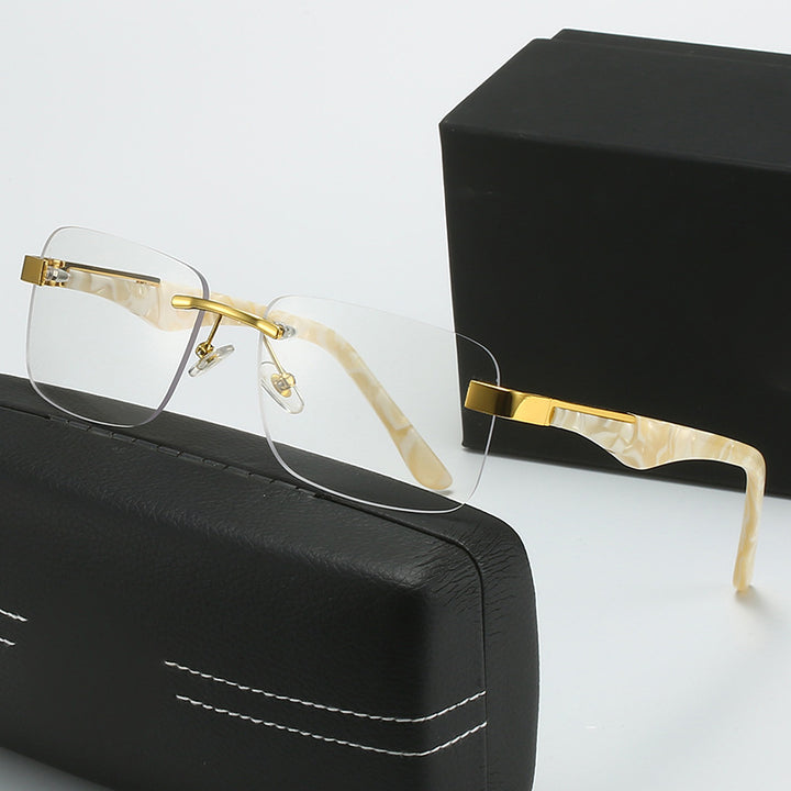 Women’s fashionable half-frame glasses with elegant metal and plastic mix Stornfield