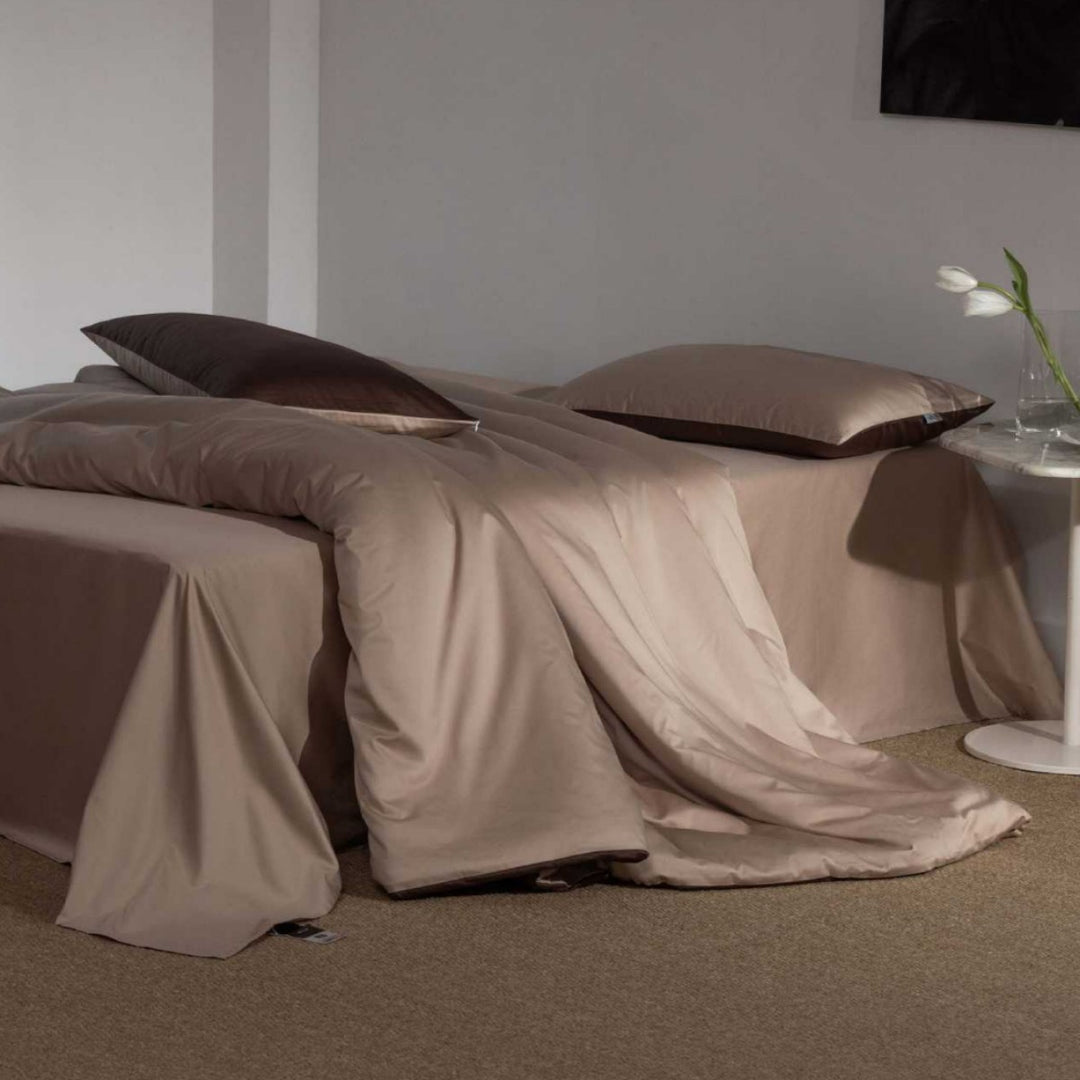 Luxury Reversible Cotton Sateen Duvet Cover Bedding Set