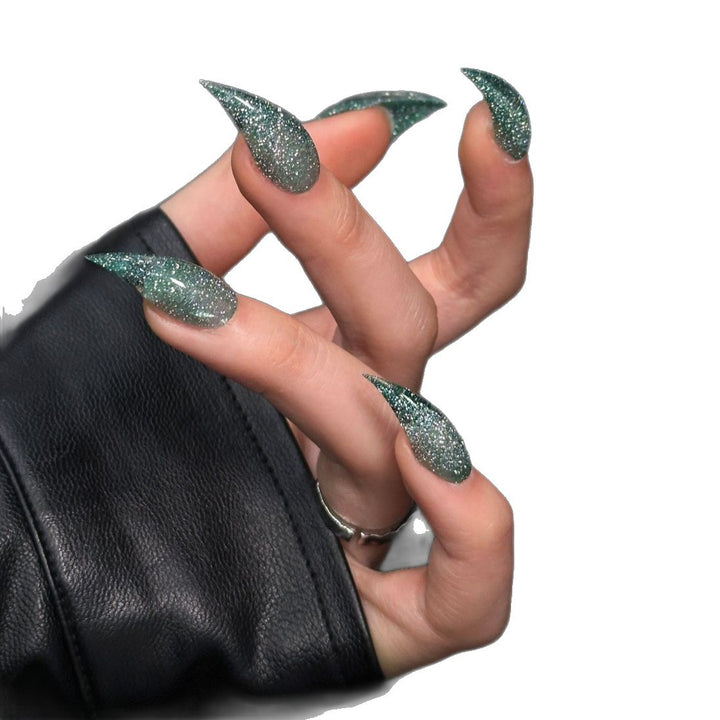 Stiletto Press-On Nail Enhancements with Gem Accents