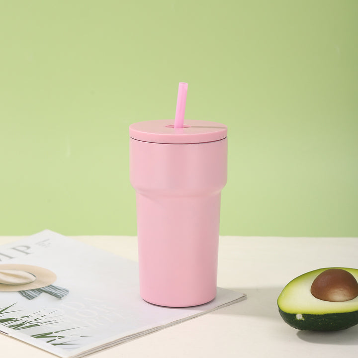 Unisex Insulated Drinking Cup with Dust Protection Lid and Straw Stornfield