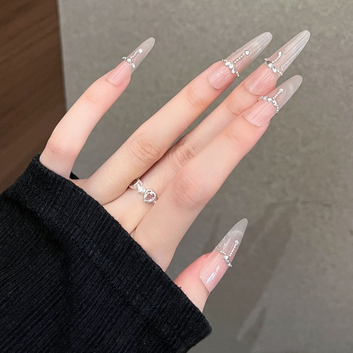 Elegant Rhinestone-Accented Press-On Nails Stornfield