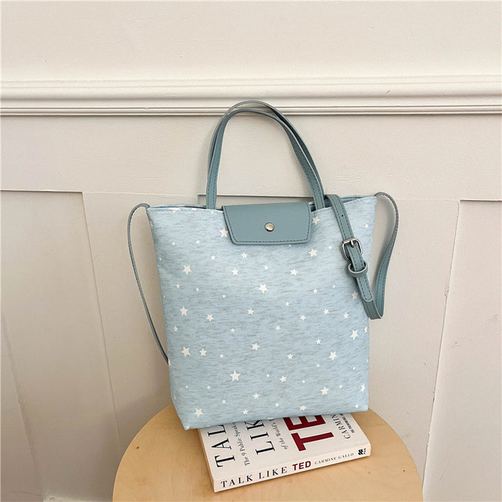 Casual Star-Patterned Tote Bag