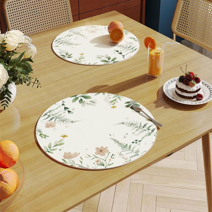 Decorative Leaf Print Table Placemats