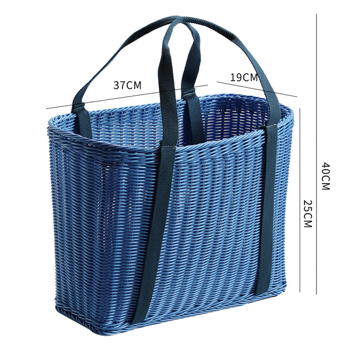 Unisex Robust braided shopping basket with comfortable fabric handles Stornfield