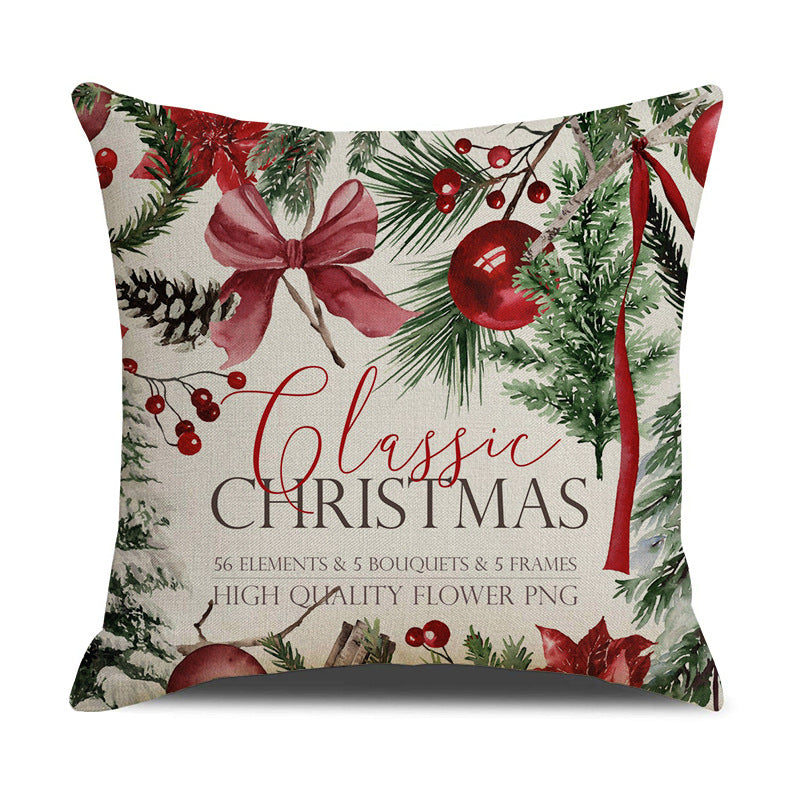 Classic Holiday-Themed Throw Pillow