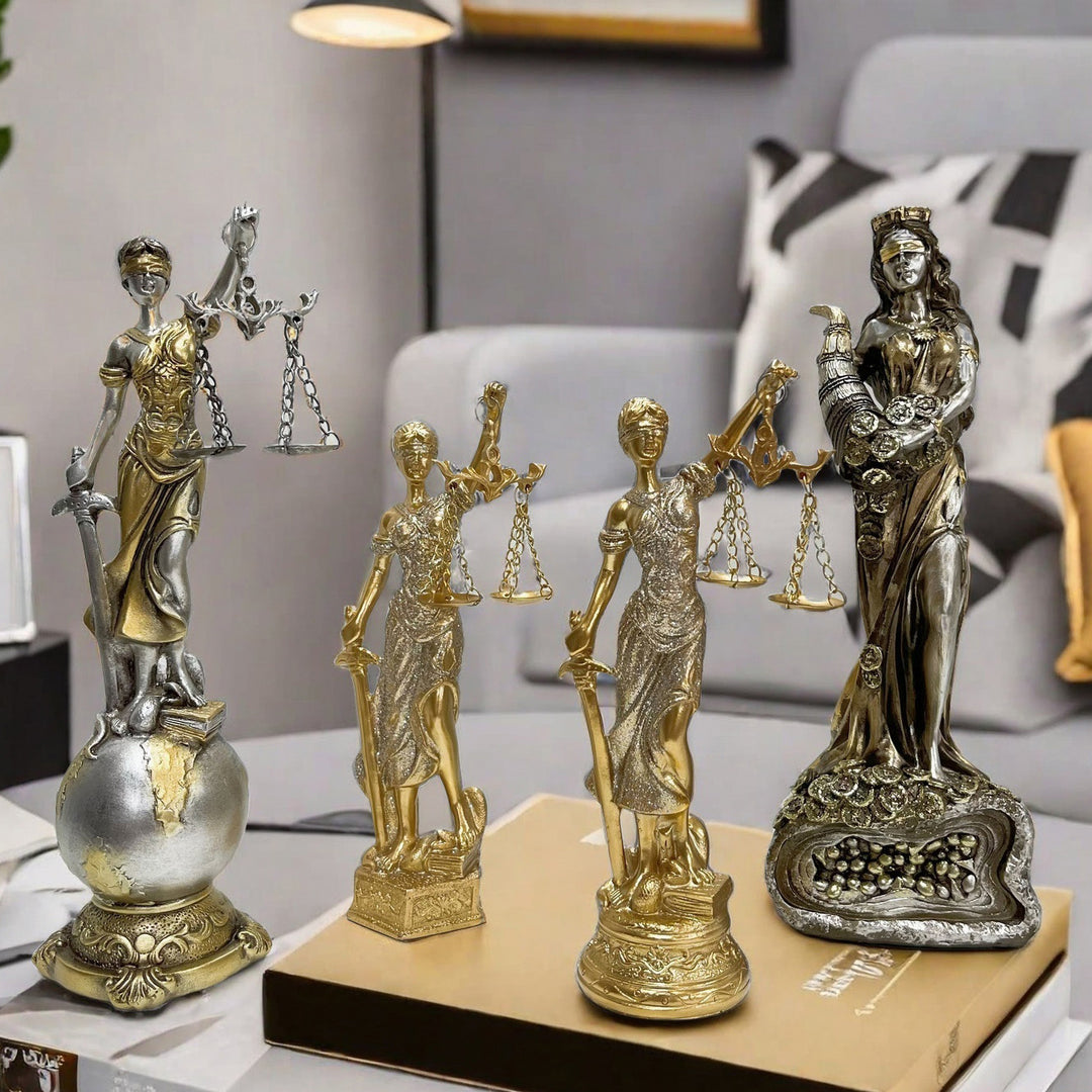 Elegant statue of Justitia in artistic details Stornfield