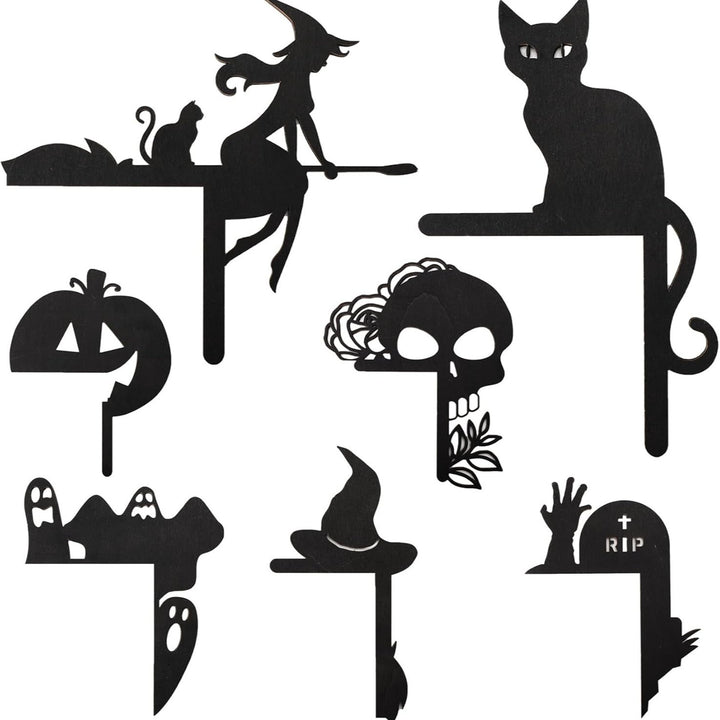 Filigree Halloween shelf hanger set with motif silhouettes for wall and shelf overhangs