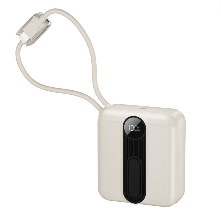 Portable power bank with integrated fast charging cables and digital charging status indicator Stornfield