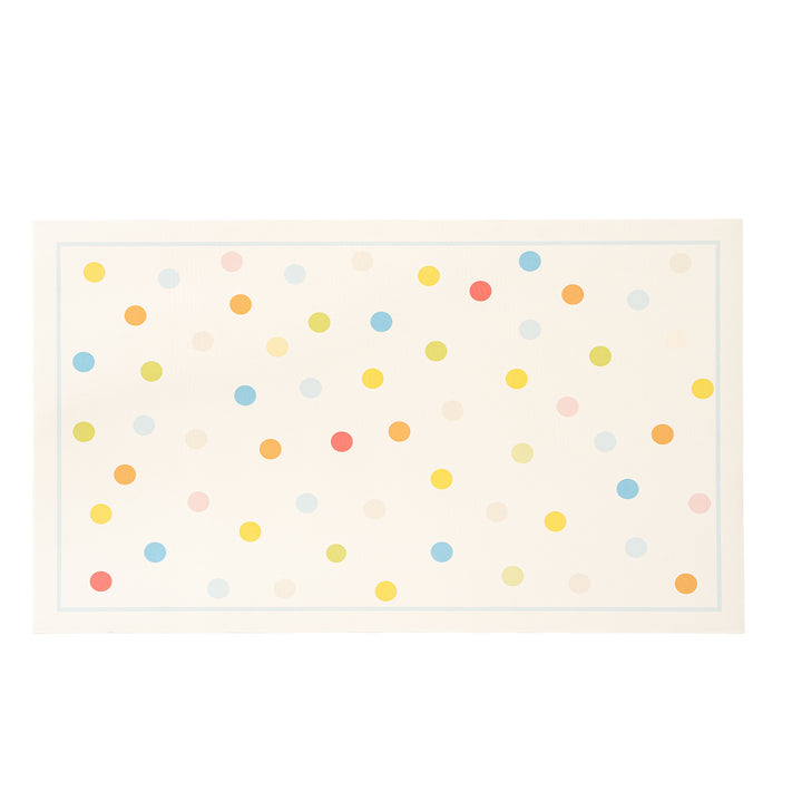 Oval wipeable placemat with pastel-colored polka dots Stornfield