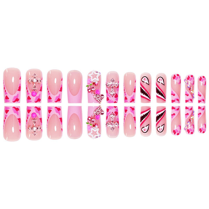 Artistic Decorative Press-On Nails with 3D Embellishments Stornfield
