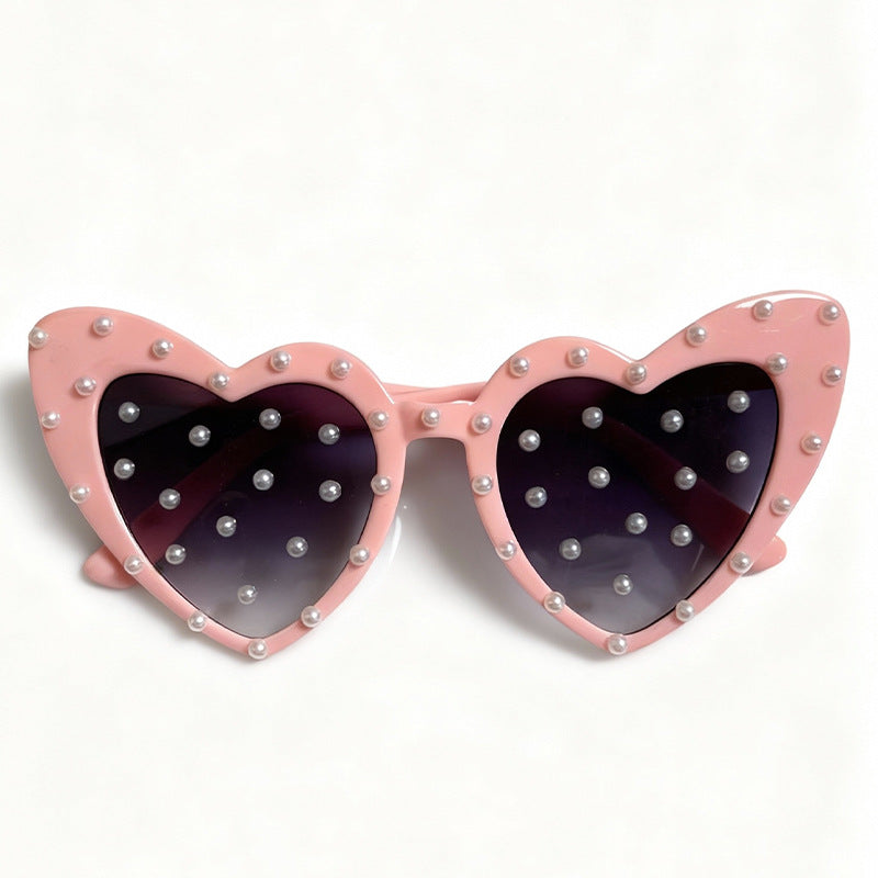 Pearl-Embellished Heart-Shaped Sunglasses Stornfield