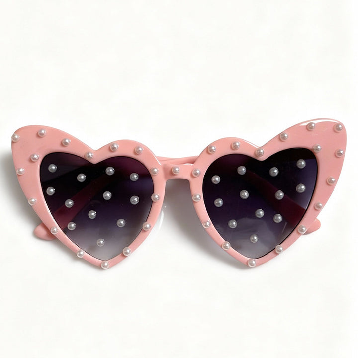 Pearl-Embellished Heart-Shaped Sunglasses Stornfield