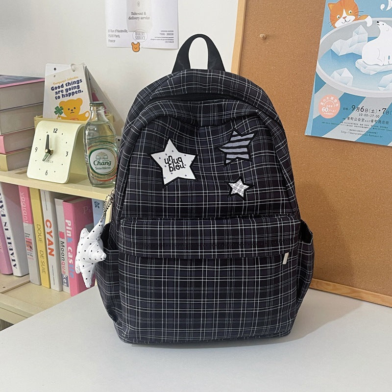 Stylish Practical Grid-Patterned Backpack Stornfield