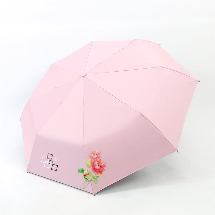Women’s Folding Umbrella with Elegant Floral Design Stornfield