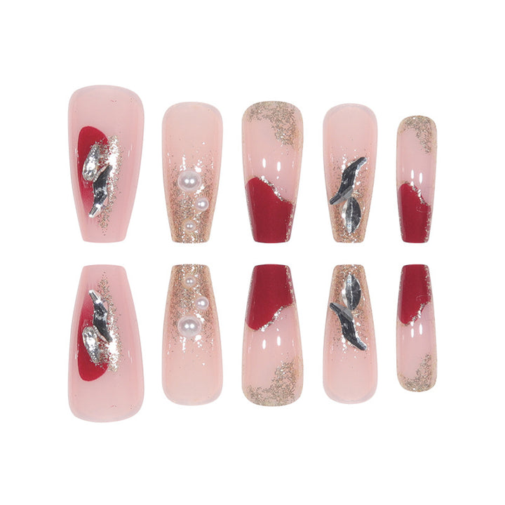 Premium Glittery Stiletto Press-On Nails Stornfield