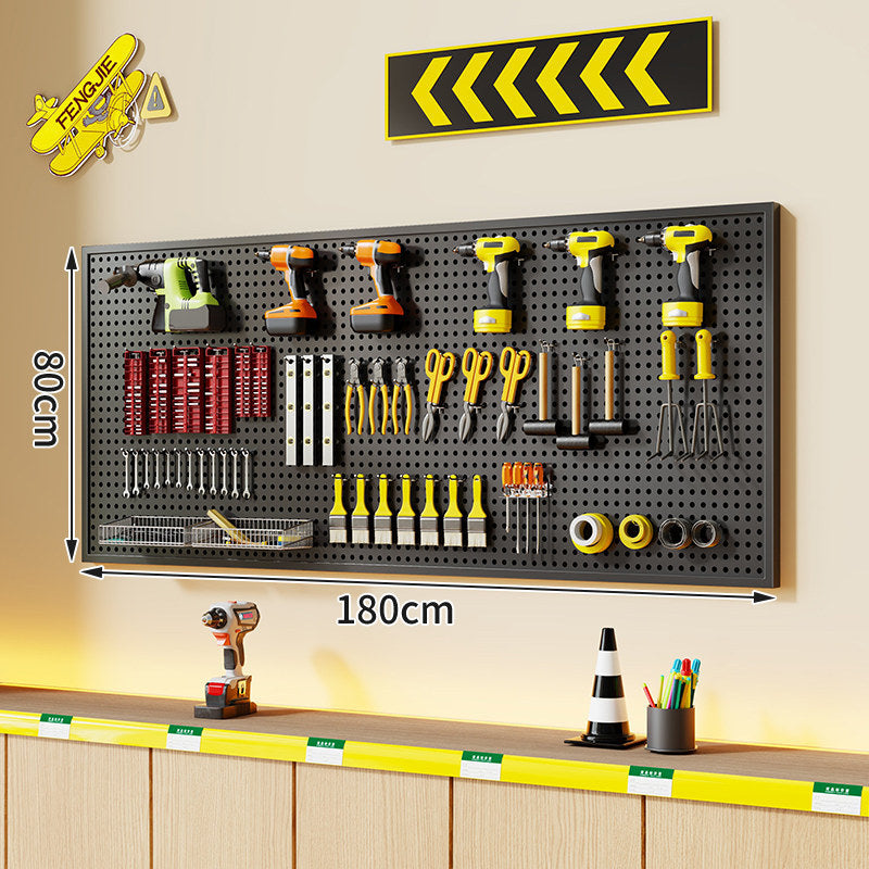 Large Rectangle Wall-Mounted Perforated Metal Pegboard Tool Storage Panel