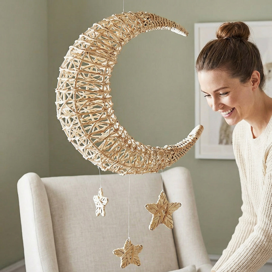 Stylish pendant light made of woven material Stornfield