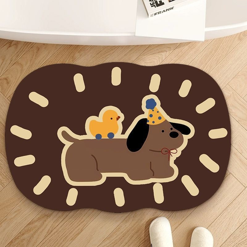 Playful Elephant-Themed Bath Mat