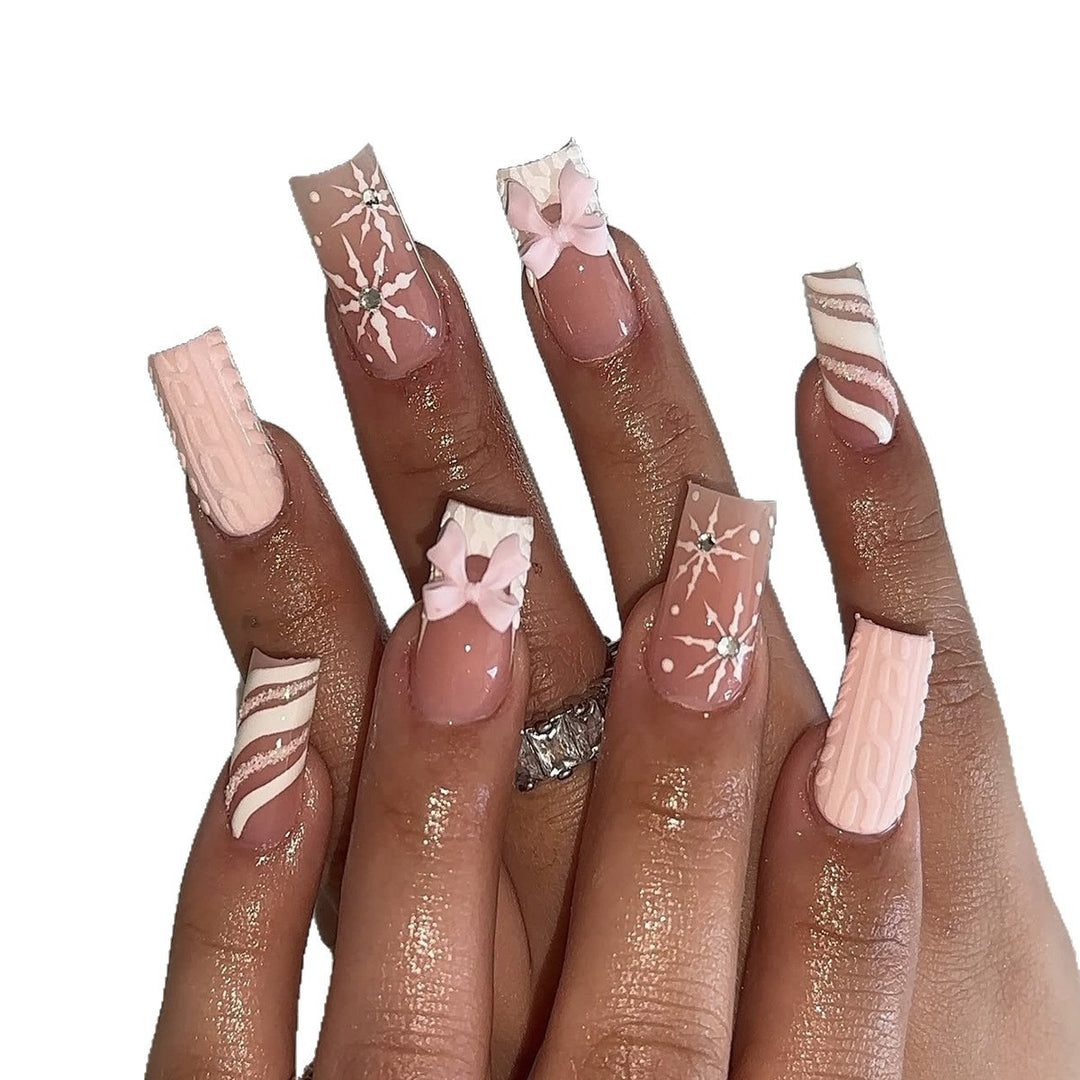 Artificial nail set with festive Christmas motifs Stornfield