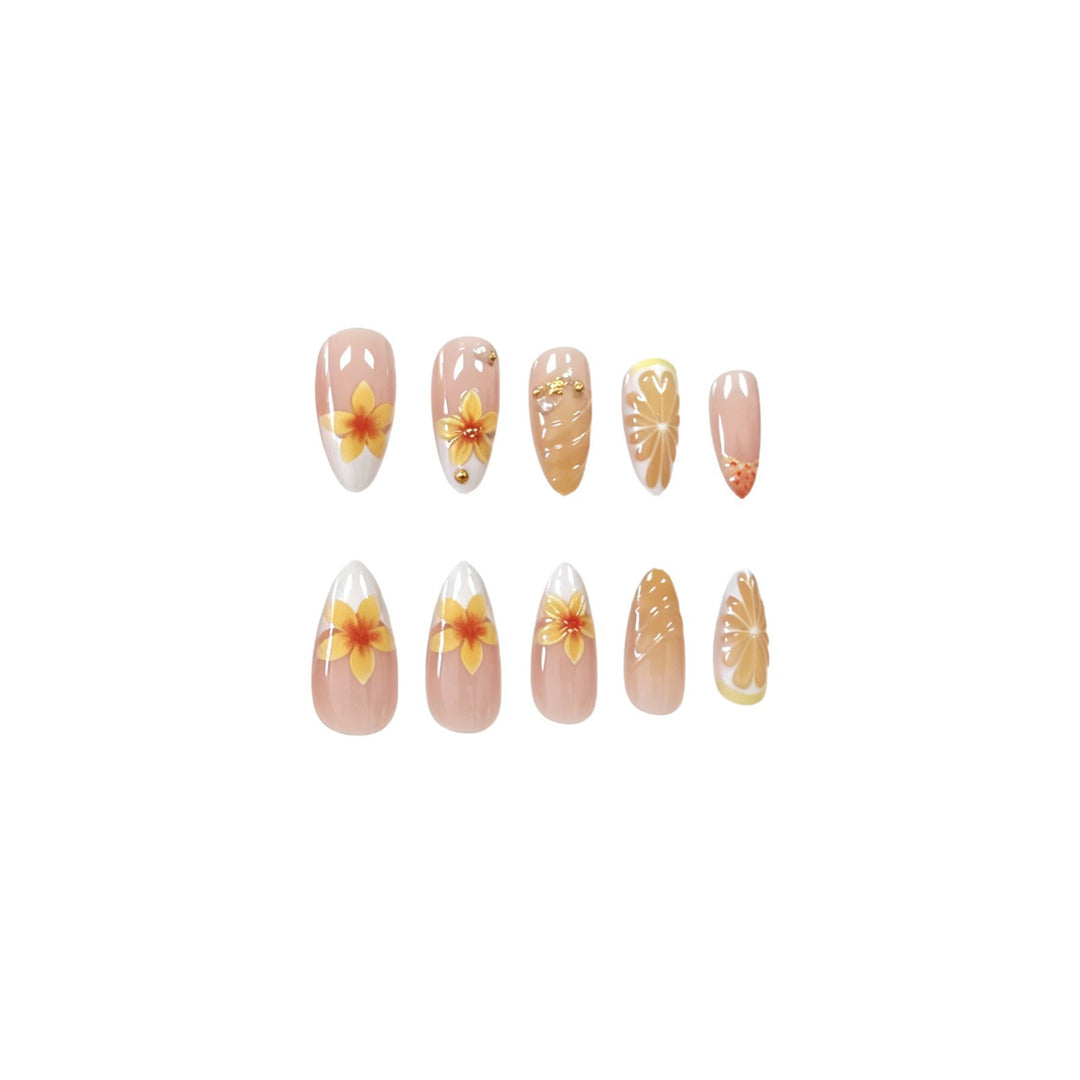 Tropical Floral Acrylic Nail Enhancements Stornfield