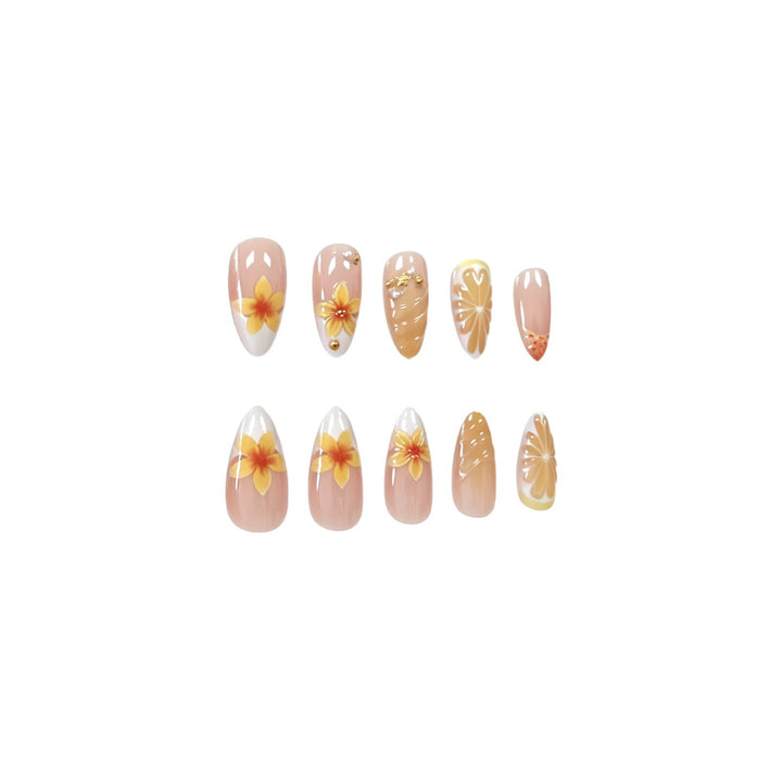 Tropical Floral Acrylic Nail Enhancements Stornfield